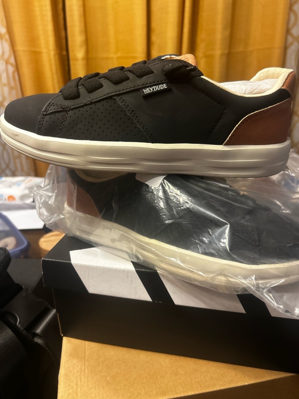 Women’s Black & Tan hey dudes Sneaker